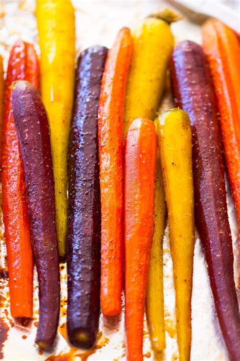 Add carrots to the baking sheet and drizzle with oil and maple syrup, then sprinkle with salt, pepper, and, optionally, fresh herbs or curry powder (whichever flavor profile matches your accompanying dish (es) best). Baked Carrots Recipe with Maple and Brown Sugar - The Gold ...