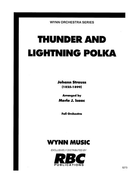 Thunder And Lightning Polka Full Score Rbc Music