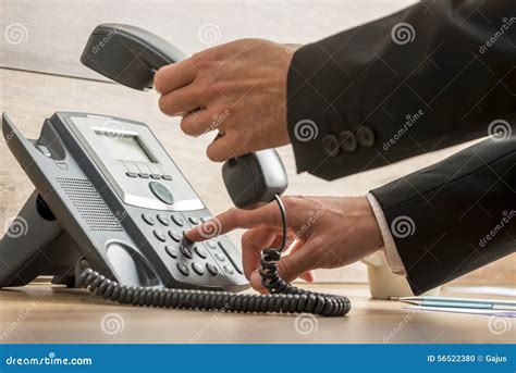 Communication Operator Dialing A Telephone Number Stock Photo Image