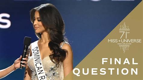 Miss Universe Dominican Republic Andreína Martínezs Final Question