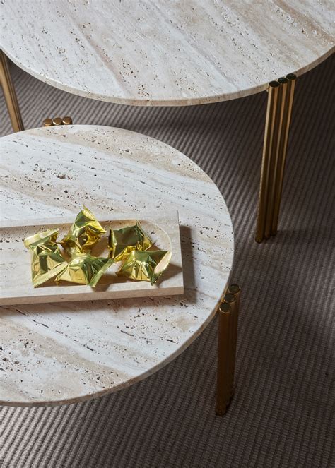 TRIBUS stolik kawowy trawertyn 80x45cm AYTM | Elizabeth Home