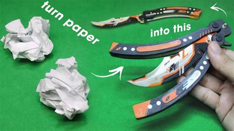 Easy Step How I Make My Paper Csgo Butterfly Knife Asiimov Skin At