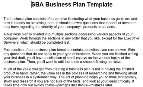 How To Write An Sba Business Plan Free Template