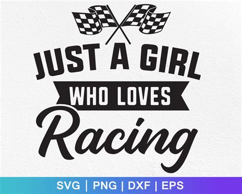 Just A Girl Who Loves Racing Svg Messy Bun Racelife Svg Etsy