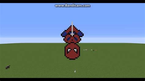 Minecraft Pixel Art Upside Down Spider Man Youtube
