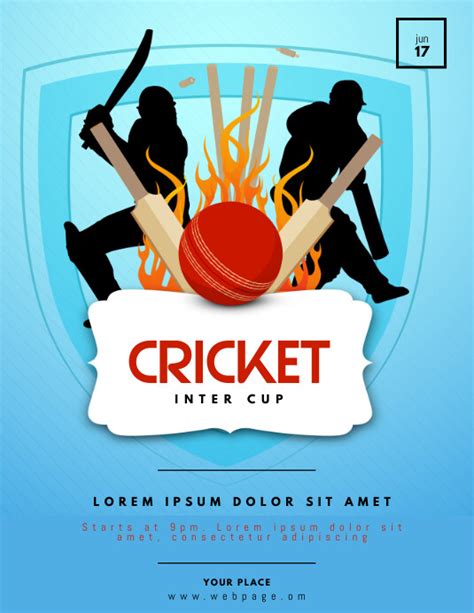 free cricket poster templates printable templates