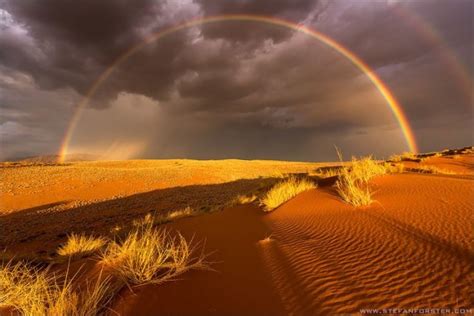 Extremely Rare Rainbow In The Namib Desert During Thunderstorms