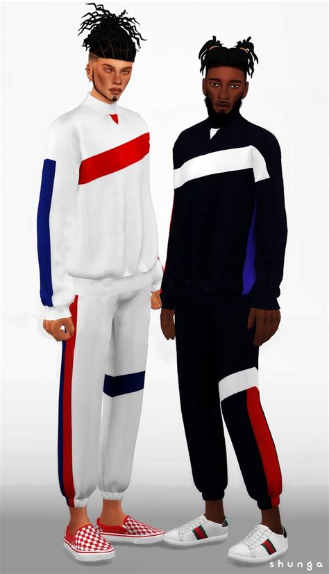 Ader Error Sweatsuit For The Sims 4 Sims 4 Male Clothes Sims 4