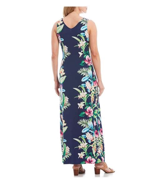 Lyst Tommy Bahama Tropicalia Floral Print Scoop Neck Maxi Dress In Blue