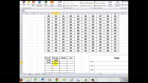 Creación tabla de Frecuencias datos agrupados y fórmula Sturges con