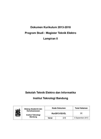 Dokumen Kurikulum Program Studi Magister Teknik Elektro Lampiran II
