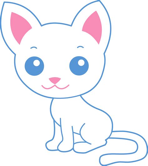 Cute White Kitty Cat Free Clip Art
