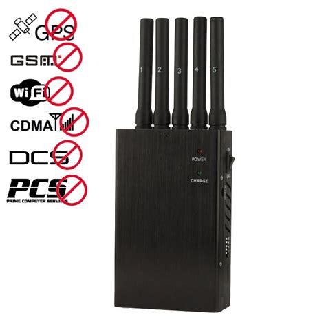 Tous signaux GPS 5 antennes brouilleur portable WiFi bluetooth 3G 4G