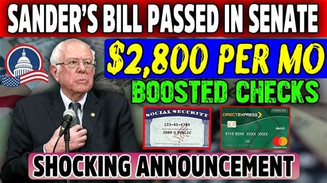 Sanders Bill Signed By Biden Senate Approved 2800 Boosted Checks