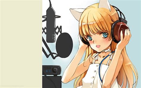 1080p Descarga Gratis Canto Niña Anime Auriculares Micrófono