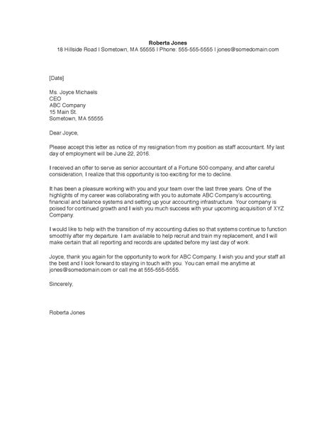 Your letter should be amicable yet professional; Sample Resignation Letter | Monster.com