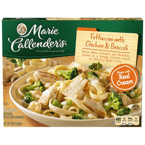 This healthy baked ziti is made with three main components: Fettuccini with Chicken & Broccoli | Marie Callender's
