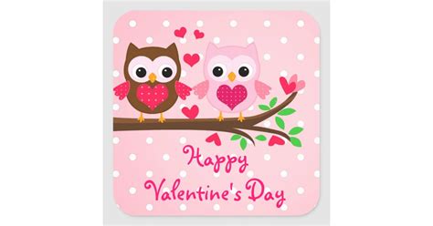 Express your love to the special one. Cute Owl Couple I Love You Happy Valentine's Day Square ...