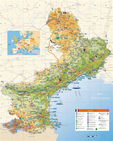 Stadtplan Von Languedoc Roussillon Detaillierte Gedruckte Karten Von
