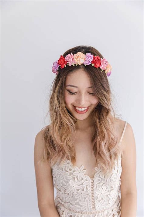 Bright And Colourful Flower Crown Bright Pink Flower Crown Etsy