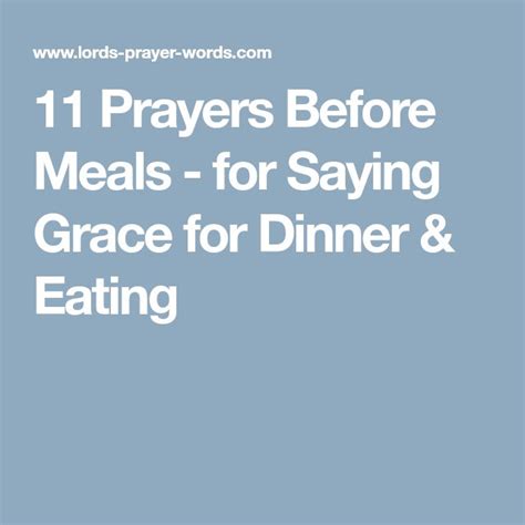 11 Prayers Before Meals For Saying Grace For Dinner And Eating