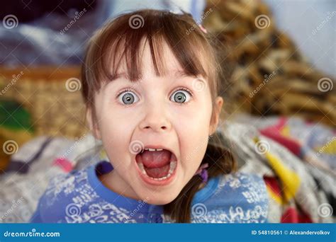 Little Girl Screaming Child Opened Her Mouth Stock Photos Free