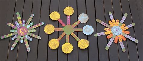 Summer Crafts For Kids Sunburst Popsicle Stick Art