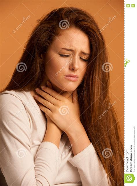 Illness Flu Sore Throat Woman Resting In Bed Stock Photo Image Of