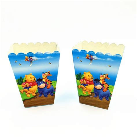 6pcslot Winnie The Pooh Popcorn Boxes Kids Birthday Party Favors Baby