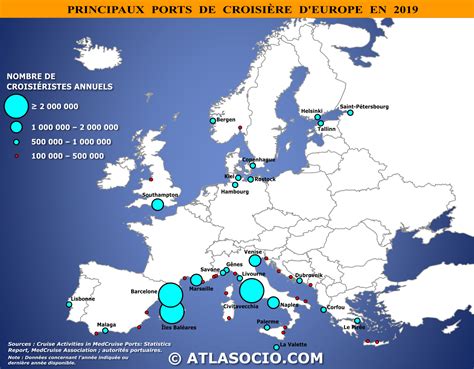 Carte Du Monde Ports De Croisière Par Nombre De Touristes