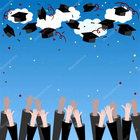 Graduate Hands Throwing Up Graduation Hats Graduation Background With