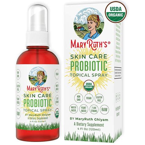 Organic Topical Skin Probiotic Spray By Maryruths Plant Based Usda