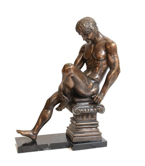 Bronze Male Nude Statues Classically Inspired Naked Form