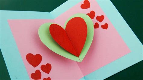 Pop Up Card Floating Heart How To Make A Mini Greeting Card With A
