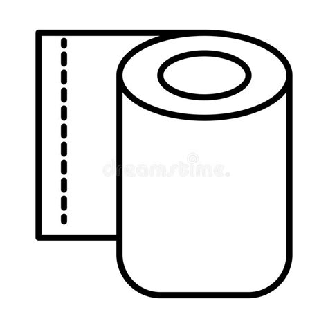 Toilet Paper Roll Line Style Icon Stock Vector Illustration Of
