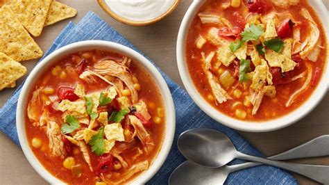 Add the shredded chicken back into the soup and stir. Slow-Cooker Chicken Tortilla Soup Recipe - BettyCrocker.com