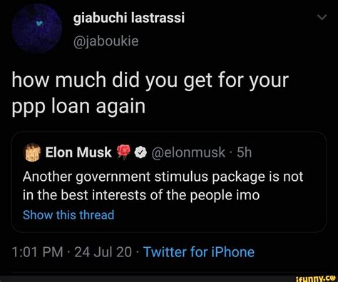 Criticisms and debates are encouraged, but be constructive and don't harass anyone. How much did you get for your ppp loan again @f Elon Musk ...