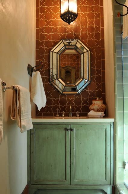 Obviously, the romantic style copper bathtub serves as the focal of the entire bathroom. Spanish style home - Traditional - Bathroom - san ...