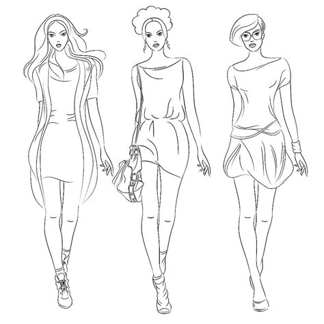 Fashion Model Coloring Pages 🖌 To Print And Color
