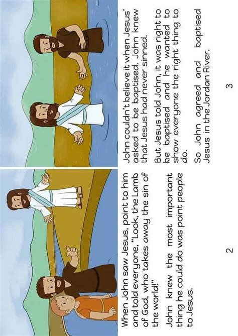 The Baptism of Jesus - printable story | Preschool bible lessons, Bible