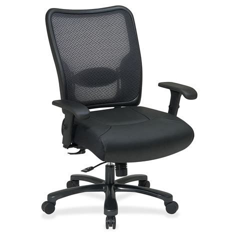 Office Star Space Task Chair Leather Seat 5 Star Base Black 22