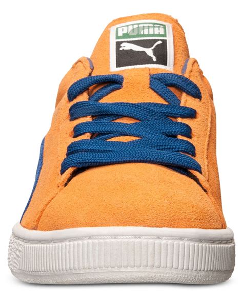 Puma Mens Suede Classic Casual Sneakers From Finish Line In Orange For