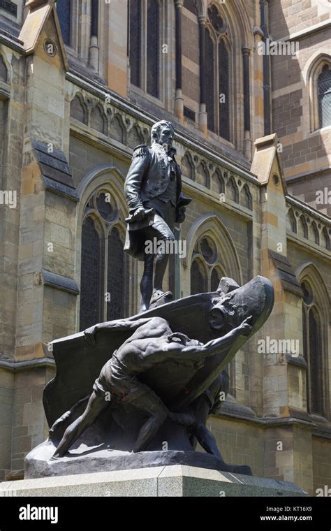 Statue Of Captain Matthew Flinders Rn In Melbourne Victoria