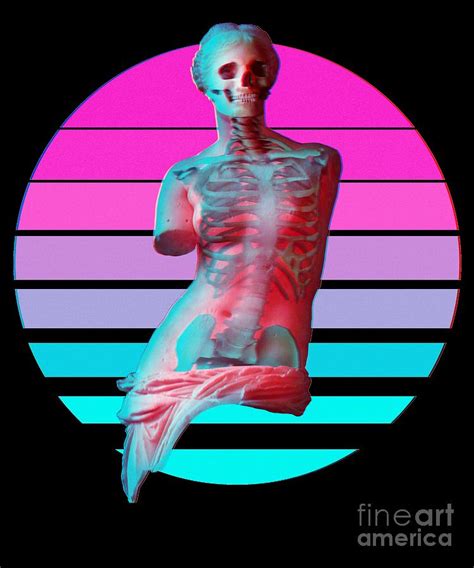 Aesthetic Grunge Venus Skeleton Vaporwave Halloween Design