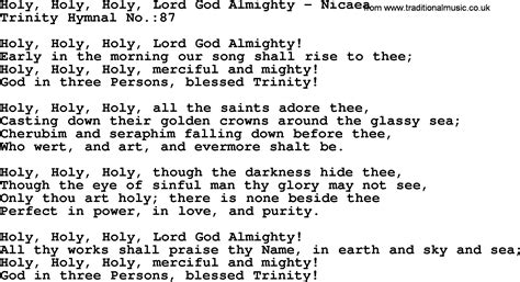 Trinity Hymnal Hymn Holy Holy Holy Lord God Almighty Nicaea