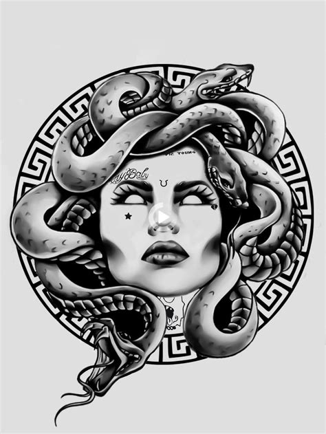 Medusa Tattoo Flash Art