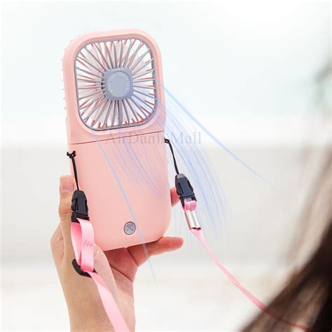 世界的に有名な Mini Foldable Hanging Neck Fan With Power Bank Function Hands