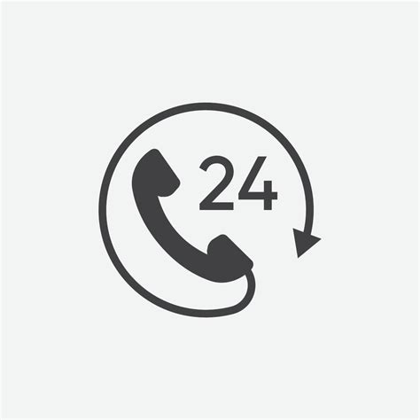 Call 24 Icon Vector Illustration 24 Hour Call Service Twenty Four