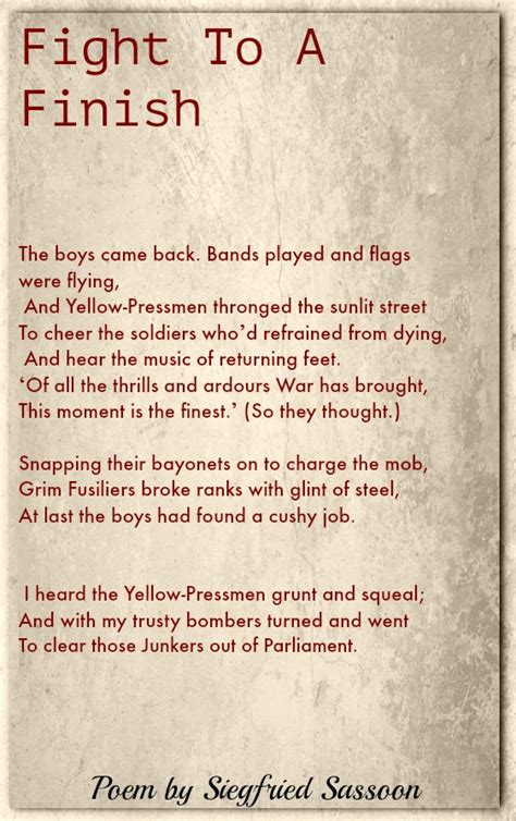 Siegfried Sassoon Poems Classic Famous Poetry