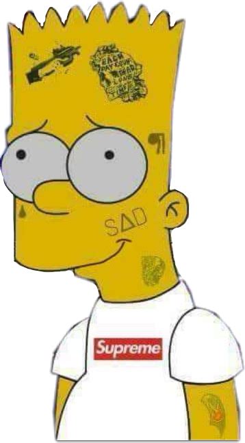 Bart Simpsons Lilpeep Sadboys Sticker By Aestheshut
